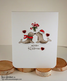 Seal Christmas Card by Jess Crafts featuring Newton's Nook Designs Holiday Smooches