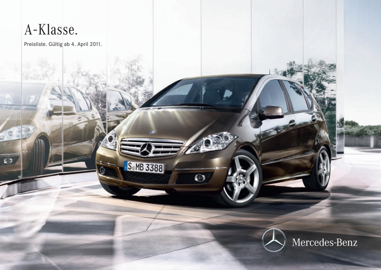 Mercedes-Benz W 169 A-Klasse Preisliste 04/2011