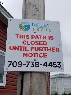 East Coast Trail Sounding Hills Path sign.