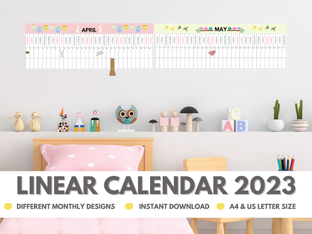 linear calendar 2023