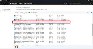 Cek Versi Microsoft Office Melalui Control Panel