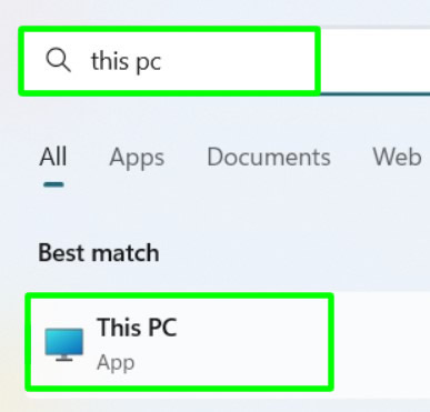 search for this pc windows 11