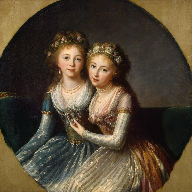 Portrait of Emperor Pavel I's Daughters by Elisabeth-Louise Vigee Le Brun - Portrait Paintings from Hermitage Museum