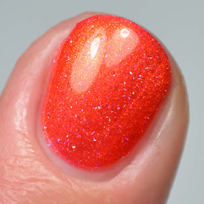 orange jelly shimmer nail polish