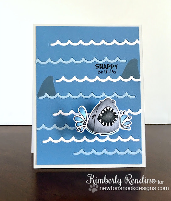 shark | shark week | newton's nook designs | snappy birthday | handmade card | papercraft | cardmaking | clear stamps | kimpletekreativity.blogspot.com