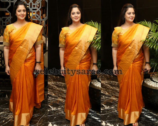 Nagma Light Yellow Silk Saree