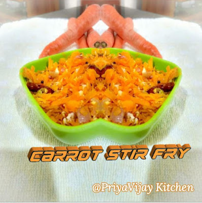 Carrot Stir Fry - Carrot Poriyal -- Carrot Recipe