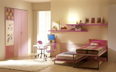 cuarto niñas muebles rosa