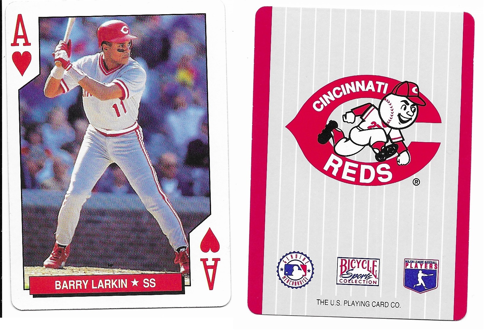 Barry Larkin Collection 903: 1993 Bicycle Reds - Ace of Hearts