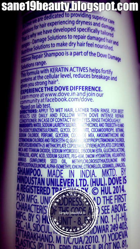 Review of Dove Hair Therapy Intense Repair shampoo. Pic 10