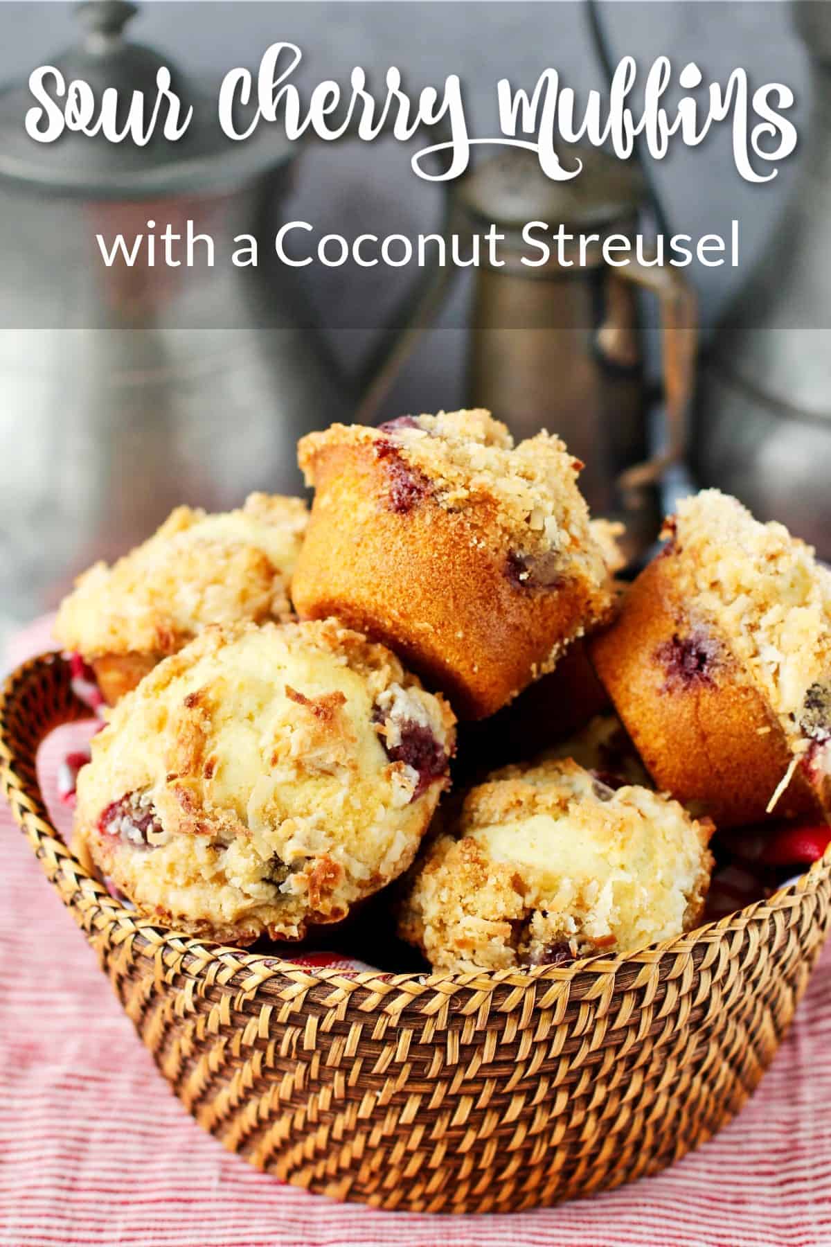 Sour Cherry Muffins with Coconut Streusel