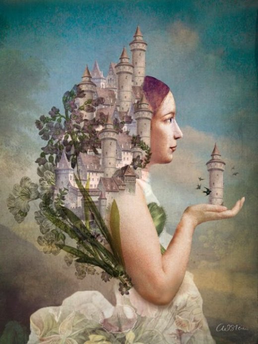 Catrin Welz-Stein  ilustrações surreais estilo vintage fantasia photoshop sonhos oníricos