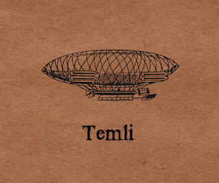 airship on antiqued paper