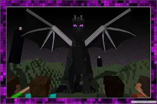 Minecraft Ender Dragon Free Printable Invitations. 