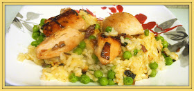 Baked Chicken, Lemon and Pea Risotto from Bizzy Bakes