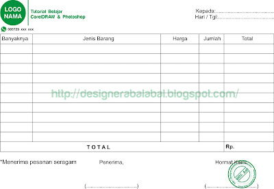 template desain nota cdr