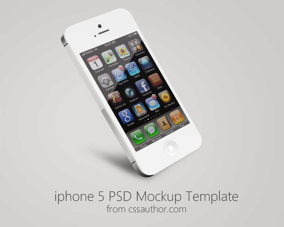 Free IPhone 5 Mockup PSD Template