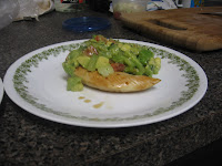 Seared chicken with tomatillo-avocado salsa