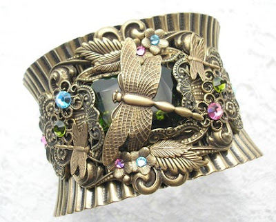 Enchanted Forest Vintage Style Brass Cuff Bracelet