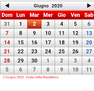 calendario 2020 giugno