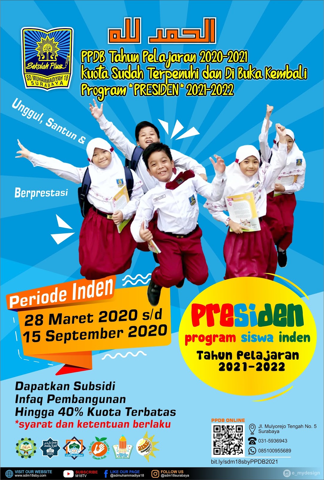 PPDB 2022 2022 SD Muhammadiyah 18 Surabaya
