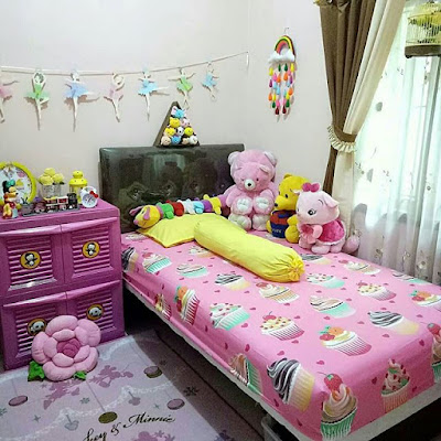 Warna Cat Kamar  Tidur  Pink Sederhana  Ukuran kecil Remaja  