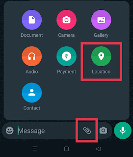 how to send location in whatsapp