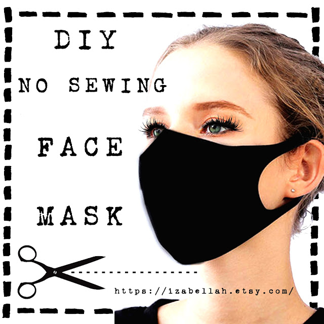 Easy no sew Face Mask Pattern Printable Digital Download