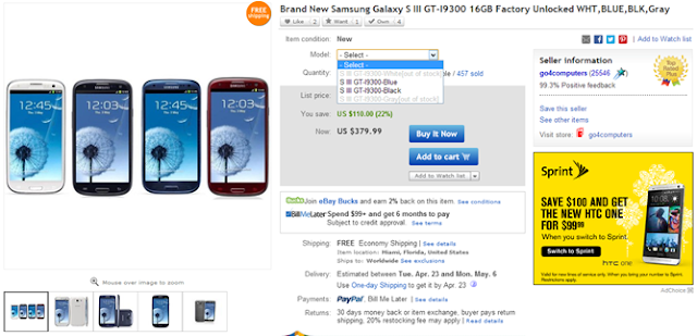 Deal Alert Redux] Unlocked 16GB Samsung Galaxy S III (GT-I9300) For $380 From eBay Daily Deals