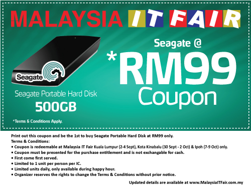 Malaysia IT Fair 2011: Seagate 500GB Hard Disk For Only 