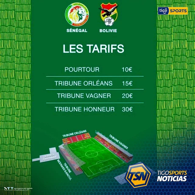 Venta de Entradas Senegal vs Bolivia