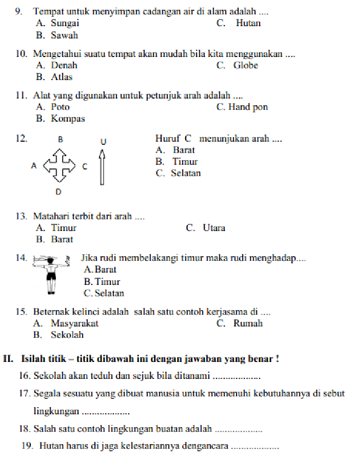 Latihan Soal IPS Kelas 3 SD MI Semester 1