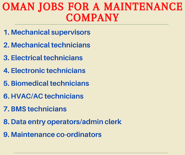 Oman jobs for a Maintenance Company