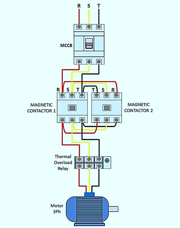 Wiring Diagram Forward-Reverse for 3 Phase Motor - My  