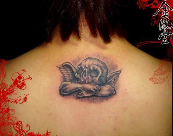 3d Skull Back Tattoo