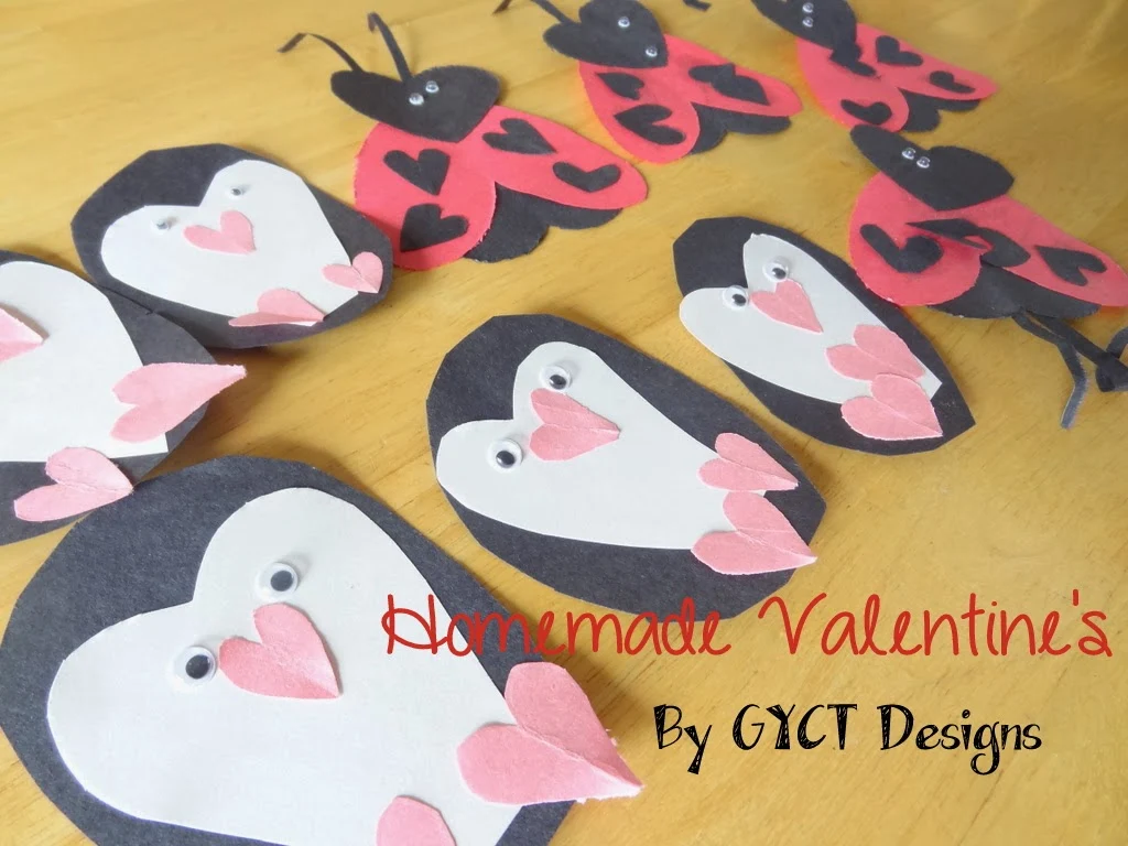 Homemade Ladybugs and Penguin Valentine's Tutorial by GYCT