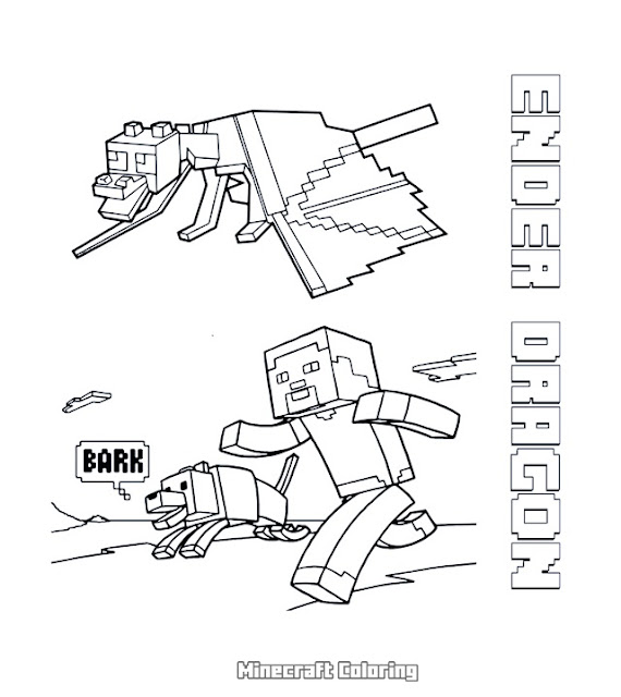 Minecraft coloring pages, ender dragon coloring