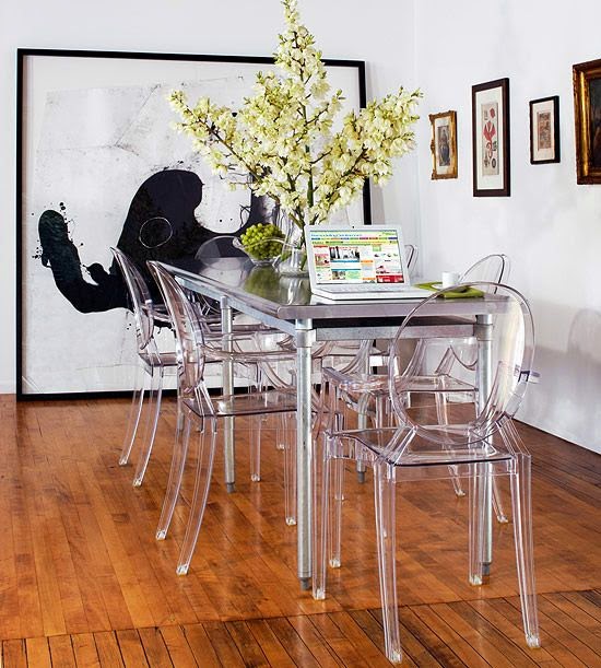 steel dining table modern acrylic ghost chairs black and white art