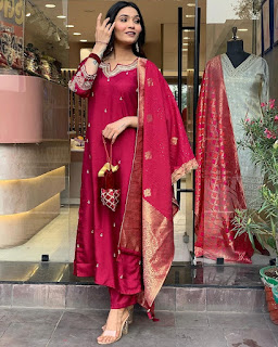 Navya Kurti 17 Cotton Embroidered Kurti Set Kurti Bottom And Dupatta Online India