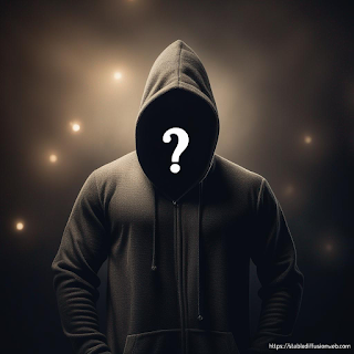 a hooded figure with a question mark on the face