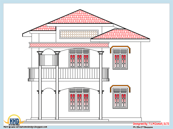 Front elevation view of 2318 Sq. Ft. house - May 2012