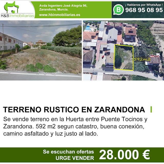 se vende terreno rustico en zarandona