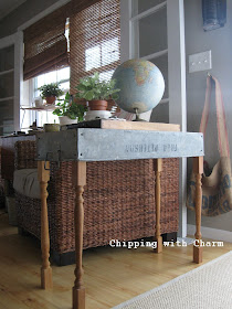 Chipping with Charm:  Tool Tote to Console Table...http://www.chippingwithcharm.blogspot.com/