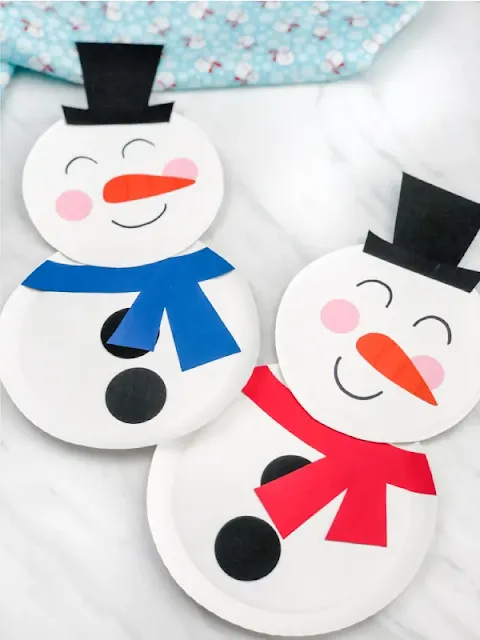 paper plate snowman