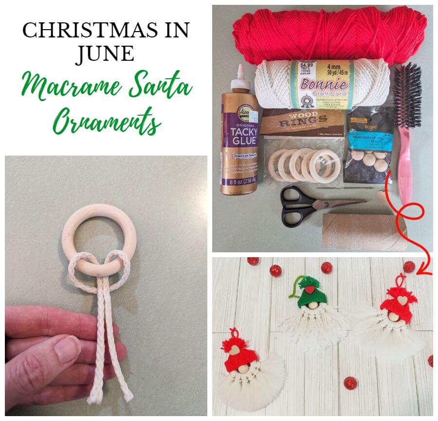 Christmas in June - Macrame Santa Ornaments