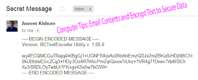 Computer Tips: Email Contents and Encrypt Text to Secure Data