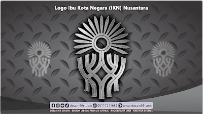 File Mentah Logo IKN (Ibu Kota Negara) Nusantara Versi Krom Silver vektor cdr png jpg ai eps pdf