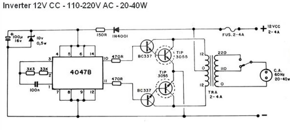 Kumpulan Skema  Inverter Dc 12  Volt  to Ac 220 Volt  