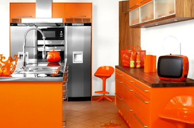 Kumpulan Desain Gambar Interior Rumah Warna Cat Orange Yang Menawan 