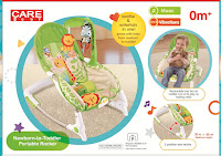 Bouncer Care Baby CPR61061 Giraffe New Born-to-Toddler Portable Rocker